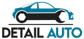 Detail Auto - Expert en Detailing et Réparation Automobile Logo Detail Auto : silhouette de voiture bleu canard avec clé à molette noire intégrée et nom de l'entreprise dessous.